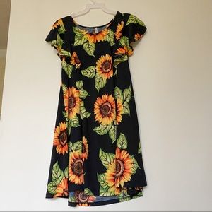Sunflower loose fit sundress with flutter sleeves
